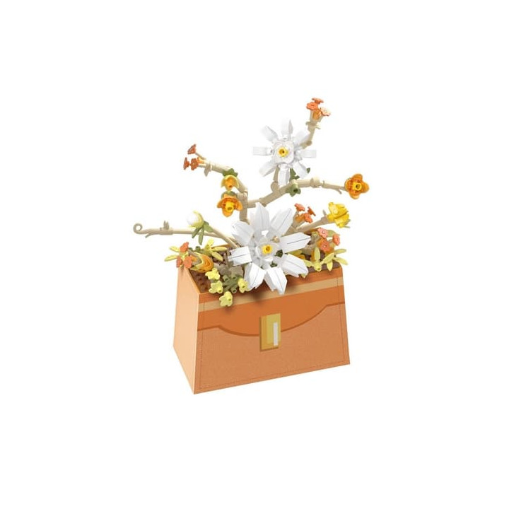 Stavebnice mini KOCO Květina v kabelce plast 232ks v krabičce 11x15x6cm