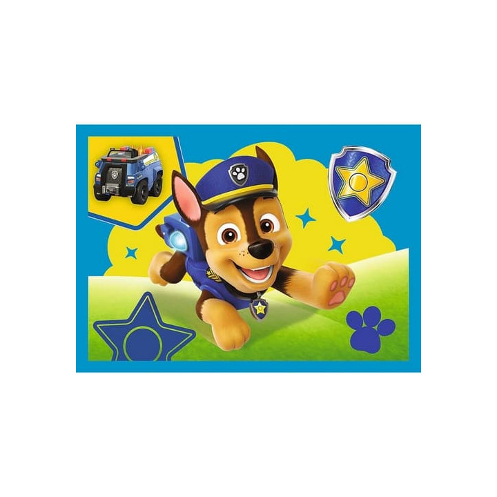 Puzzle 4v1 Štěňata v běhu Tlapková patrola/Paw Patrol 28,5x20,5cm v krabici 28x28x6cm