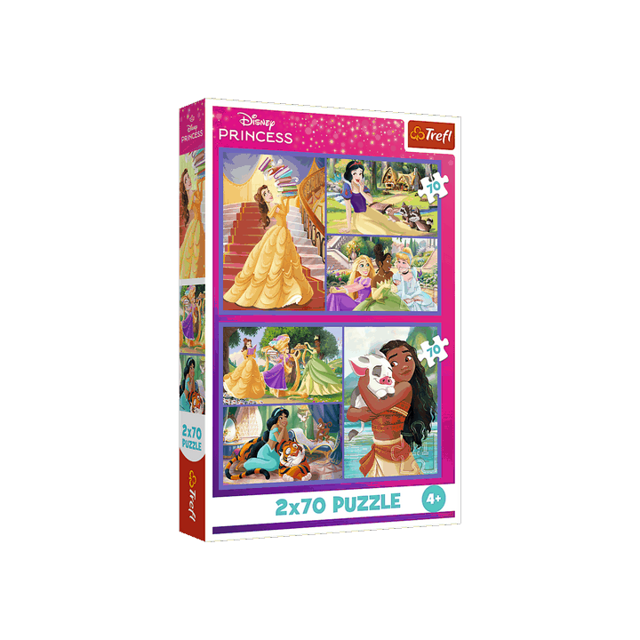 Puzzle 2x70 Disney Princezna - Pohádkové dny 27,5x18cm v krabici 19x29x4cm