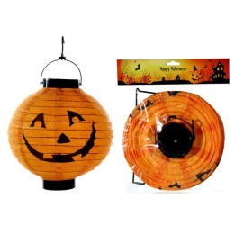 LED papírová lucerna, kulatá, cca 20 cm, "Dýně"