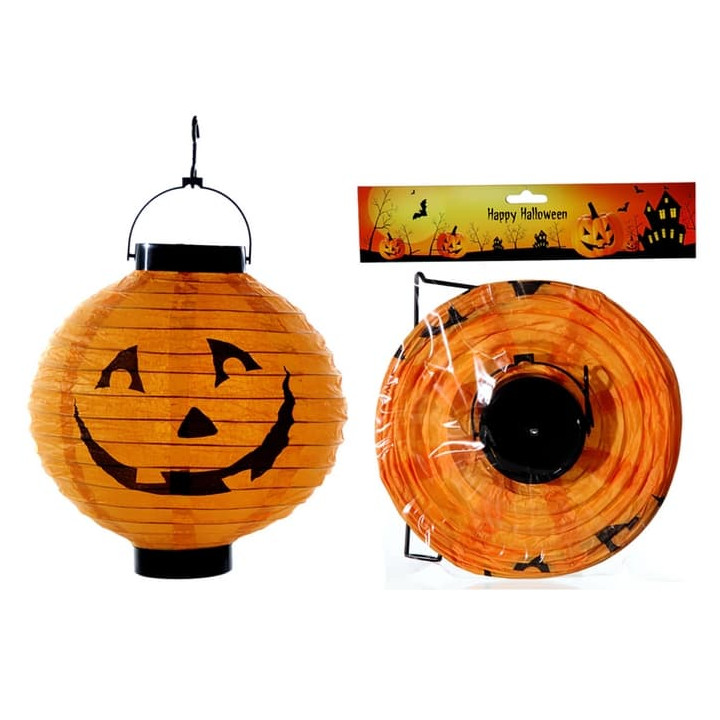 LED papírová lucerna, kulatá, cca 20 cm, "Dýně"