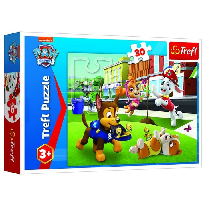 Puzzle Tlapková patrola/Paw patrol 27x20cm 30 dílků v krabičce 21x14x4cm