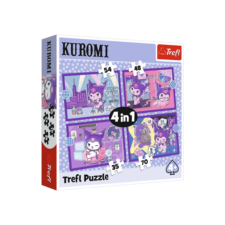 Puzzle 4v1 Den s Kuromi v krabici 28x28x6cm