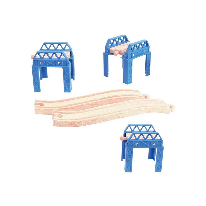 Bigjigs Rail Dřevěné koleje set mostní konstrukce