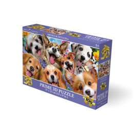 Puzzle 3D - Smějící se štěňátka