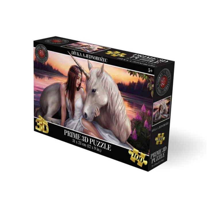 Puzzle 3D - Dívka a jednorožec