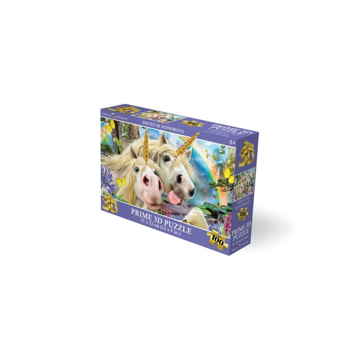 Puzzle 3D - Smějící se jednorožci