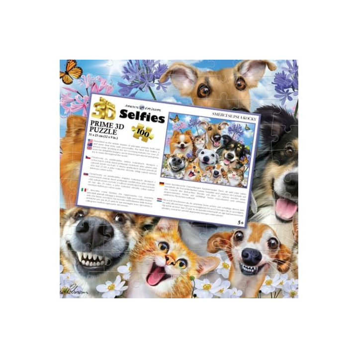 Puzzle 3D - Smějící se psi a kočky