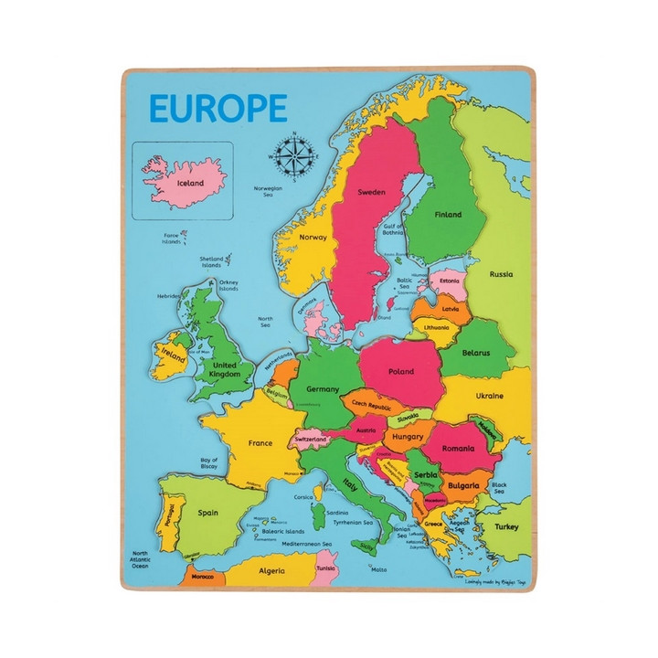 Bigjigs Toys Dřevěné puzzle mapa Evropy 25dílků