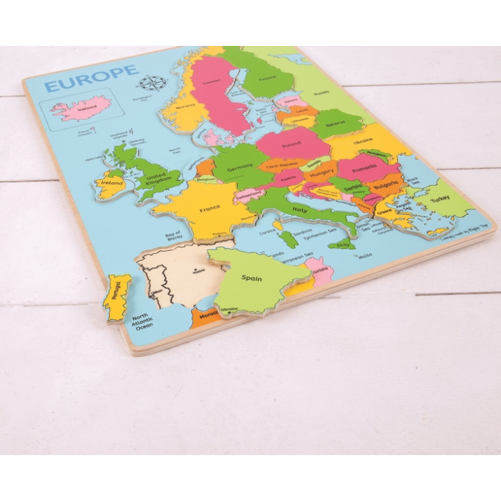 Bigjigs Toys Dřevěné puzzle mapa Evropy 25dílků
