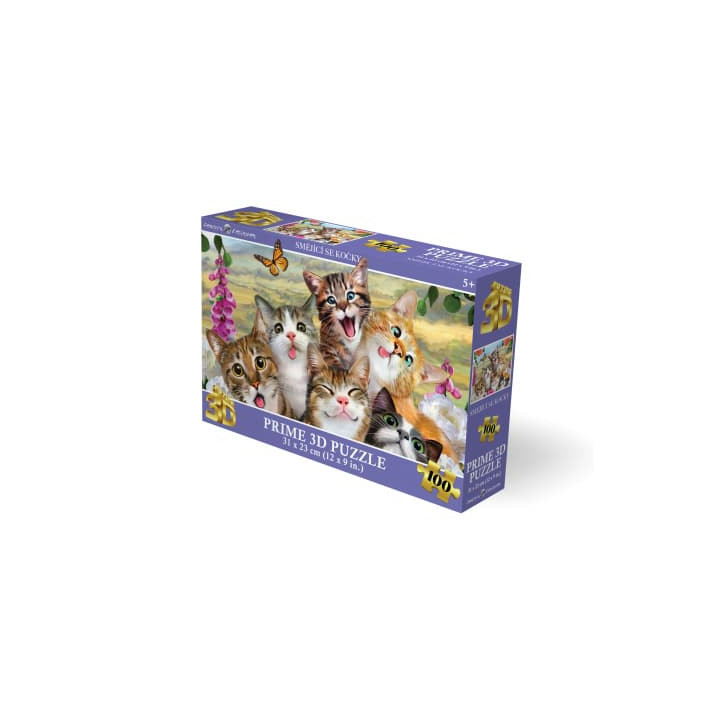 Puzzle 3D - Smějící se kočky