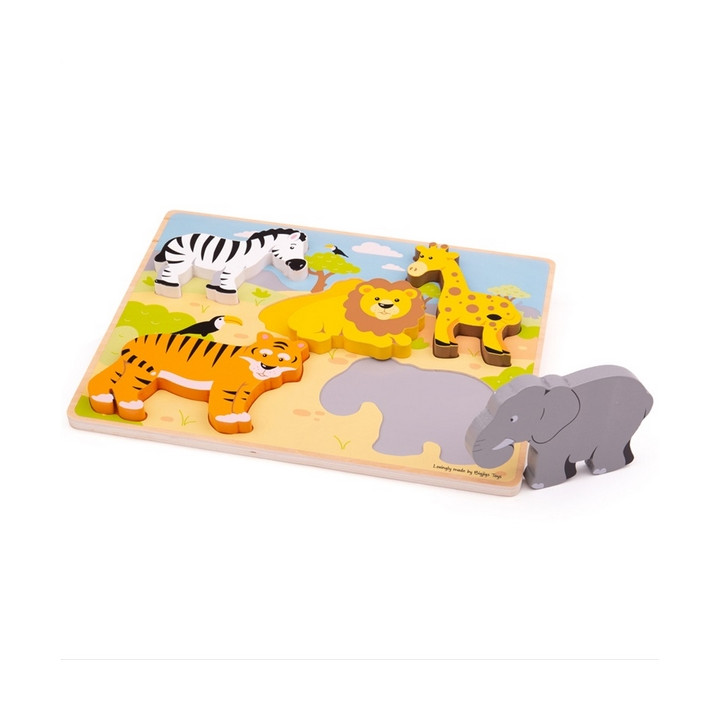 Bigjigs Toys Vkládací puzzle safari