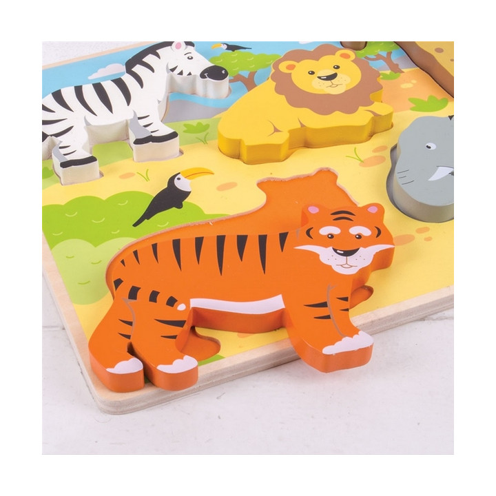 Bigjigs Toys Vkládací puzzle safari