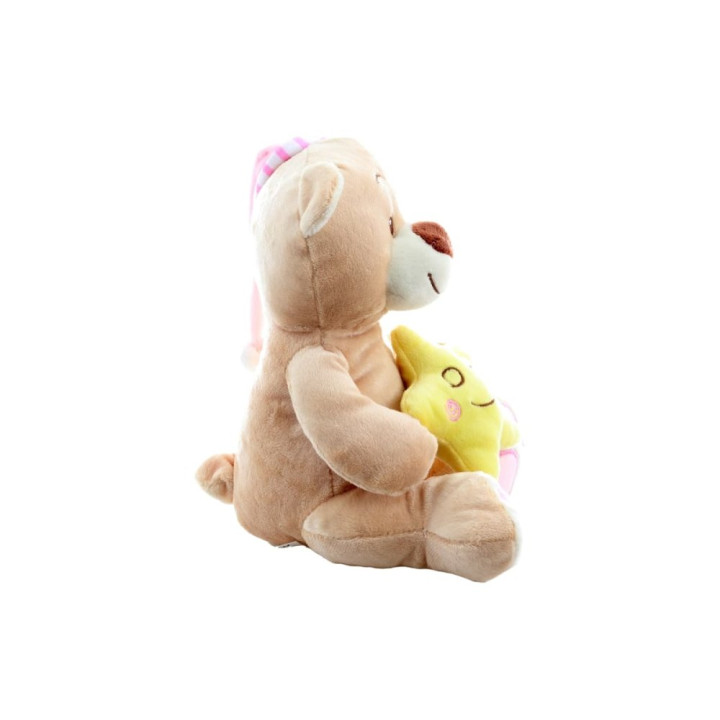 Medvídek s hvězdičkou růžový 23 cm