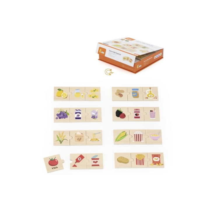 Dřevěné puzzle trojice-jídlo