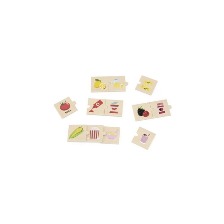 Dřevěné puzzle trojice-jídlo