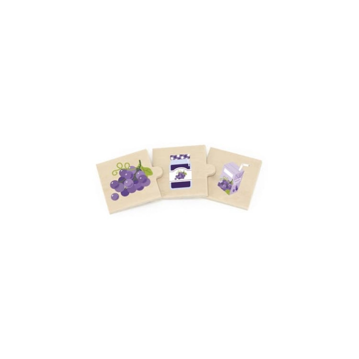 Dřevěné puzzle trojice-jídlo
