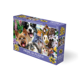 Puzzle 3D - Smějící se domácí zvířata