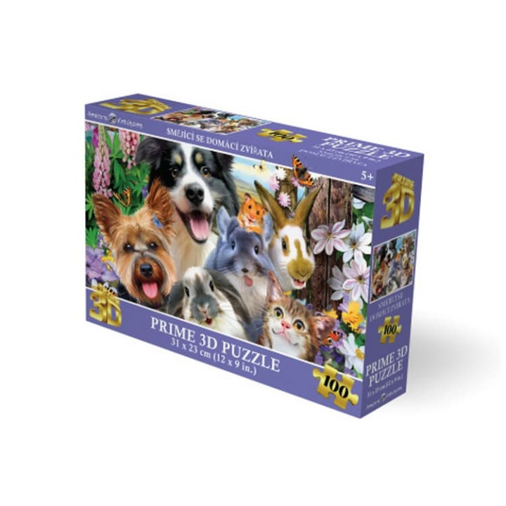 Puzzle 3D - Smějící se domácí zvířata