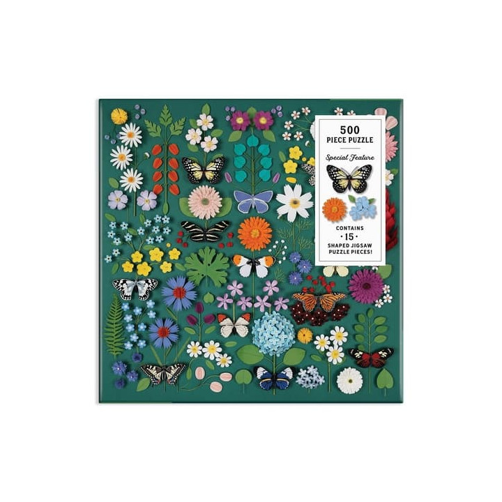 Galison Puzzle Motýlí botanická zahrada 500 dílků
