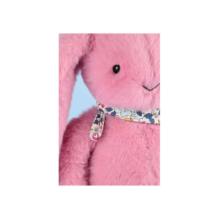 Doudou Plyšový králíček s šátkem růžový 35 cm
