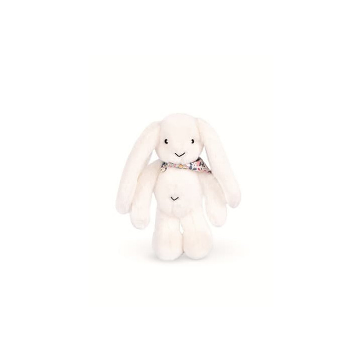 Doudou Plyšový králíček s šátkem bílý 35 cm