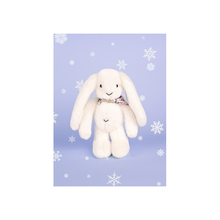 Doudou Plyšový králíček s šátkem bílý 35 cm