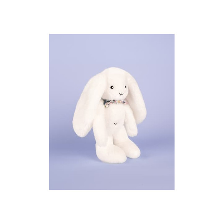 Doudou Plyšový králíček s šátkem bílý 35 cm