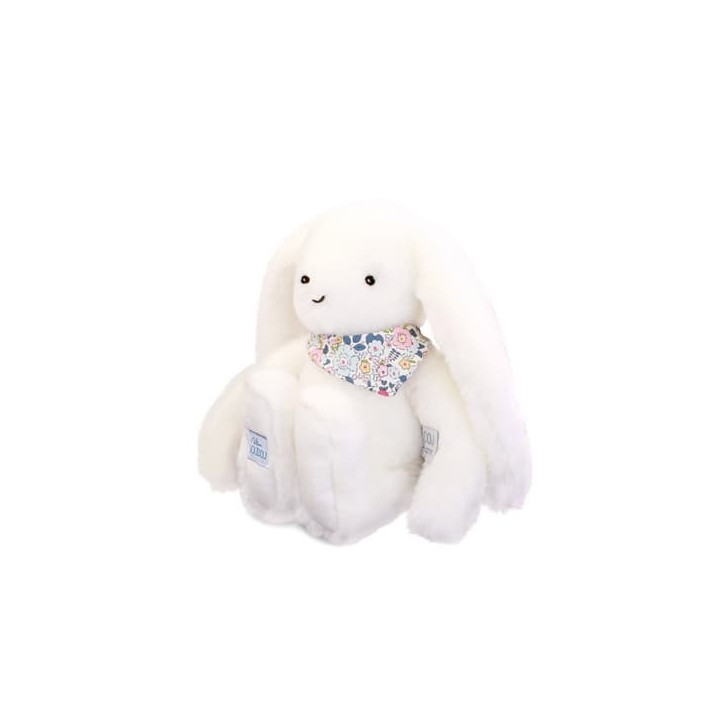 Doudou Plyšový králíček s šátkem bílý 35 cm