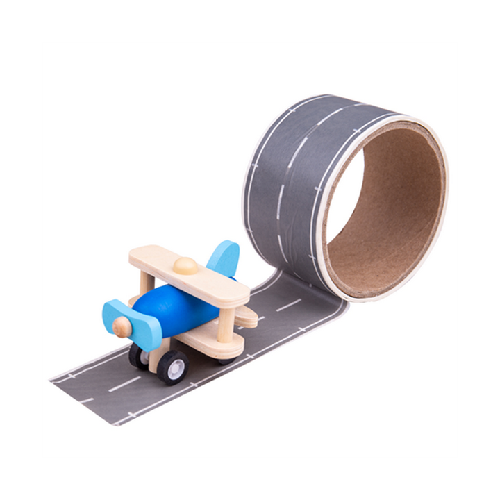 Bigjigs Toys Lepící páska runway s letadlem