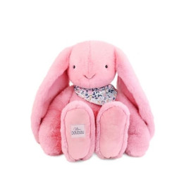 Doudou Plyšový králík růžový s šátkem 50 cm