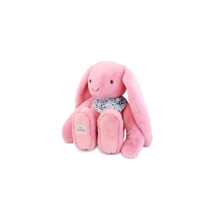 Doudou Plyšový králík růžový s šátkem 50 cm