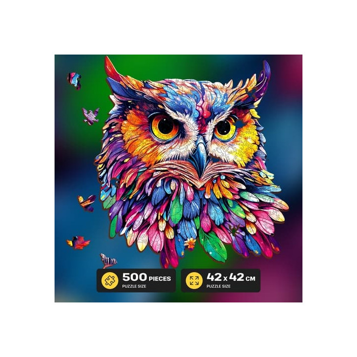 EscapeWelt Dřevěné puzzle Sova 500 dílků