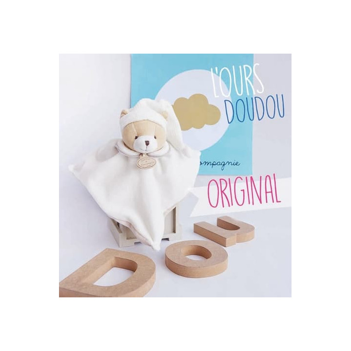 Doudou Dárková sada Plyšový muchláček šedý Medvídek 25 cm