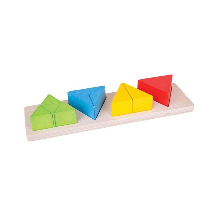Bigjigs Toys Vkládací puzzle zlomky trojúhelníky