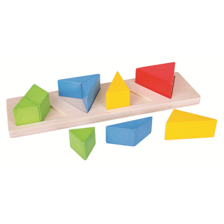 Bigjigs Toys Vkládací puzzle zlomky trojúhelníky