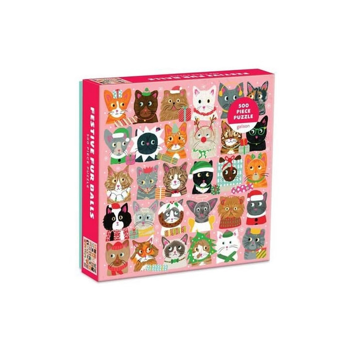 Galison Puzzle Slavnostní kočičky 500 dílků
