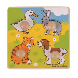 Bigjigs Toys Vkládací puzzle domácí zvířátka