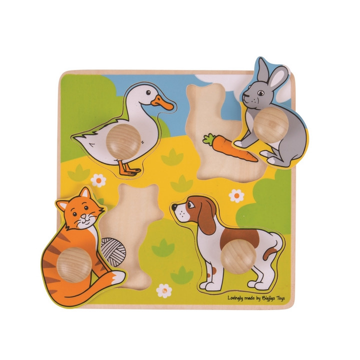 Bigjigs Toys Vkládací puzzle domácí zvířátka