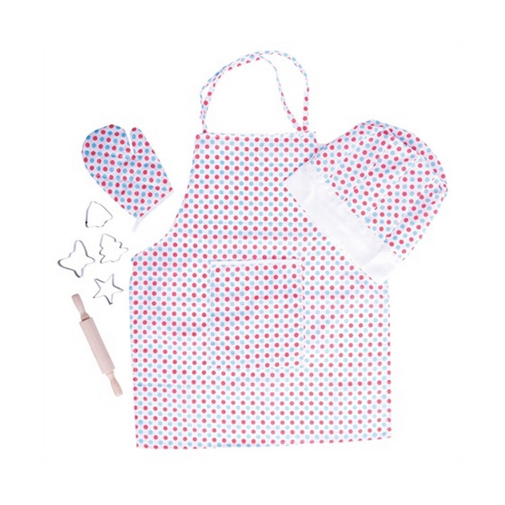 Bigjigs Toys Kuchařský set se zástěrou s puntíky