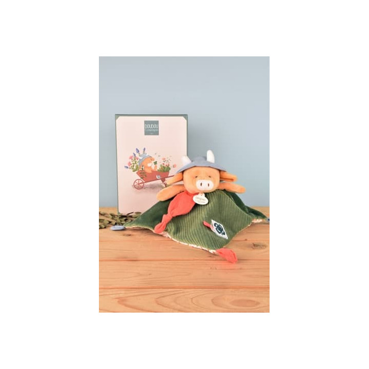 Doudou Dárková sada Plyšový muchláček kravička Aneth 27 cm