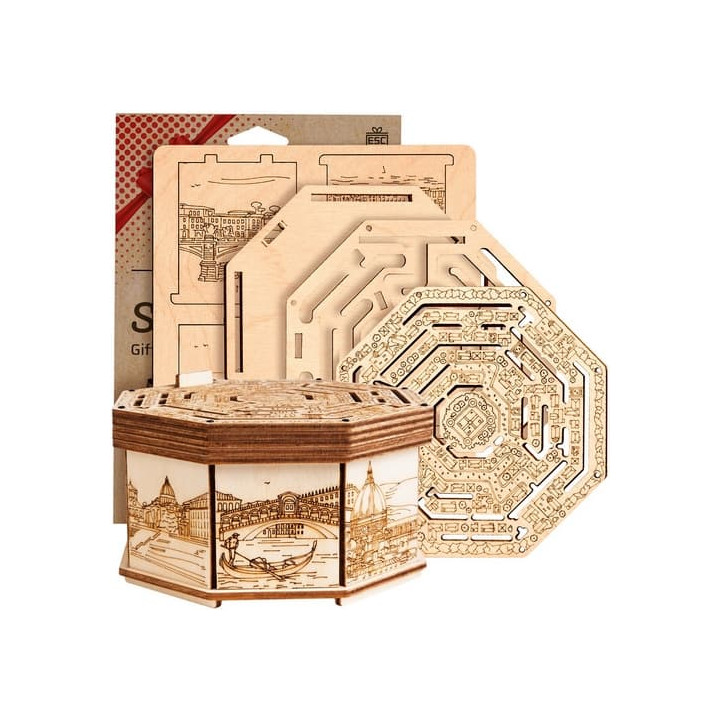 EscapeWelt 3D dřevěná skládačka hlavolamu Secret Maze Box