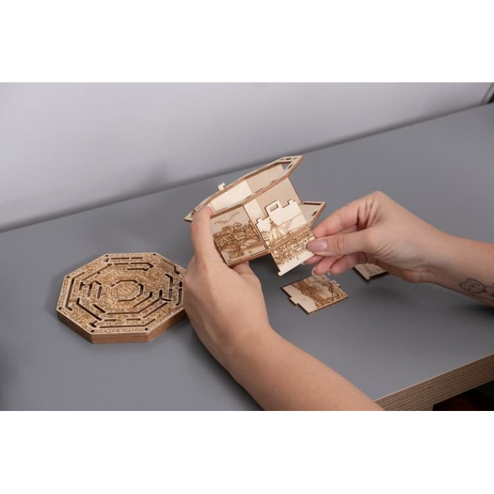 EscapeWelt 3D dřevěná skládačka hlavolamu Secret Maze Box