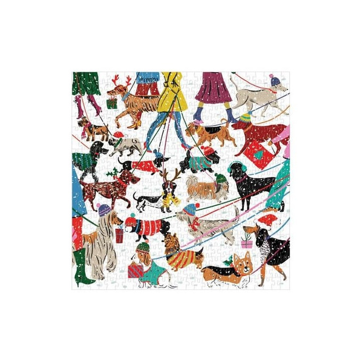 Galison Puzzle Pejsci v zimě 500 dílků