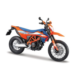 Maisto - Motocykl se stojánkem, 2023 KTM 690 SMC R, oranžovo-modrá, 1:12