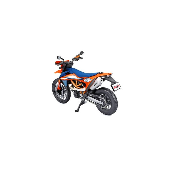 Maisto - Motocykl se stojánkem, 2023 KTM 690 SMC R, oranžovo-modrá, 1:12