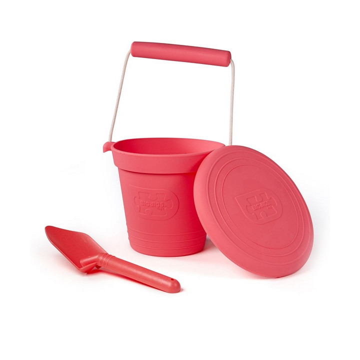 Bigjigs Toys Plážový kyblíček tmavě růžový