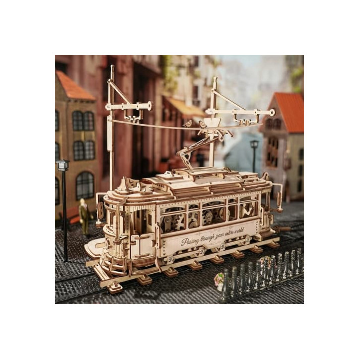 RoboTime 3D dřevěné mechanické puzzle Tramvaj