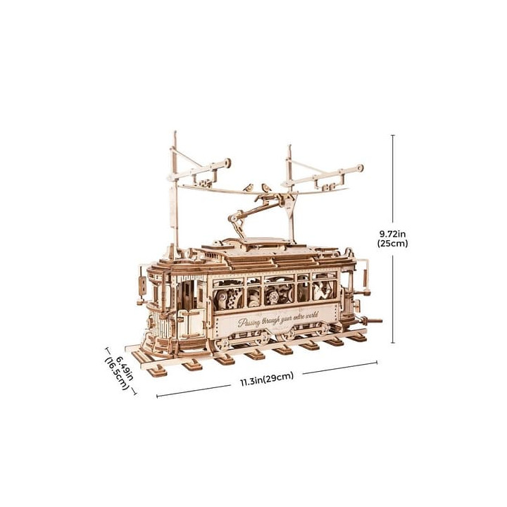 RoboTime 3D dřevěné mechanické puzzle Tramvaj