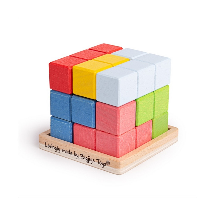 Bigjigs Toys Dřevěná skládací kostka